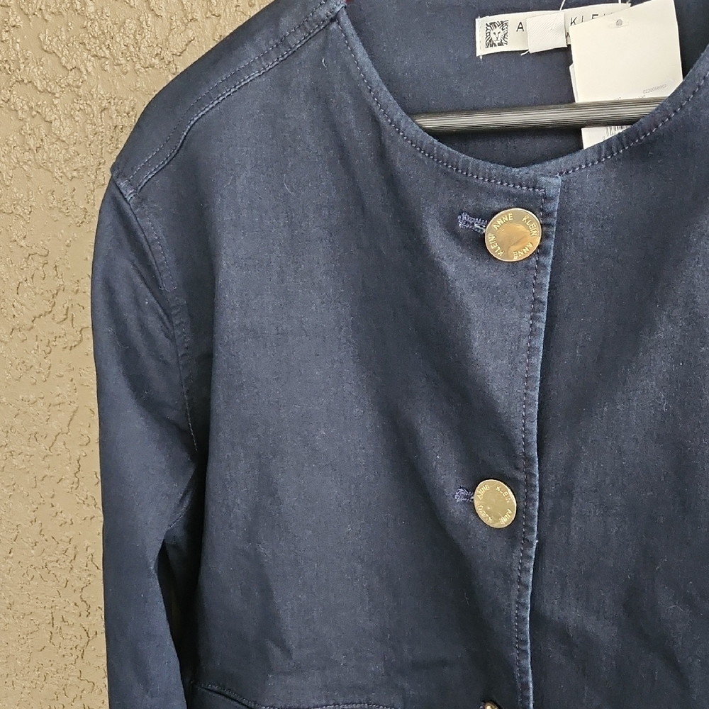 NWT Anne Klein Denim Blazer SZ Large - Picture 3 of 6